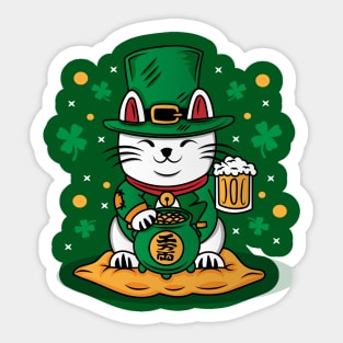 Irish Lucky Cat Sticker